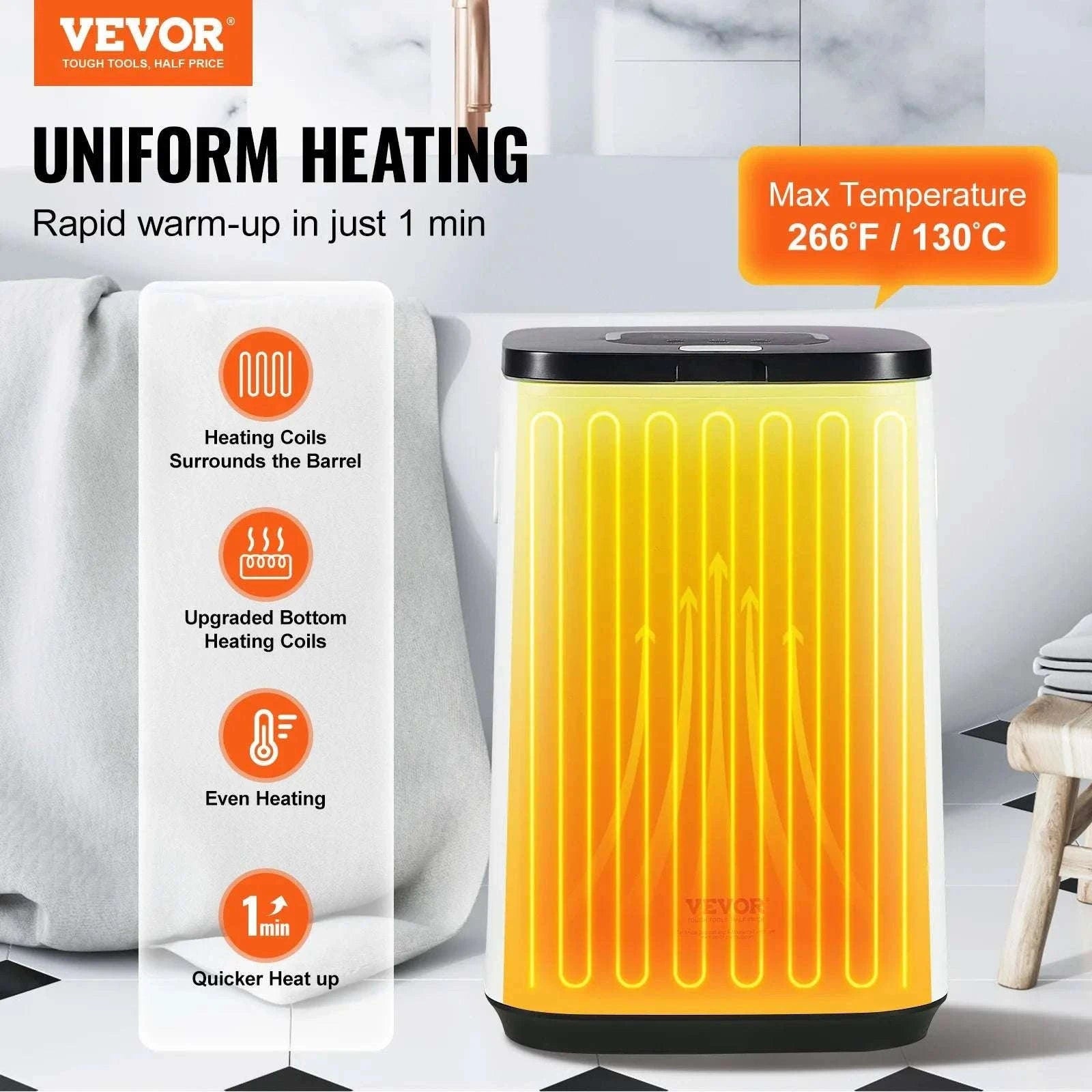 Towel Warmer Bucket with Timer, LED & Large Capacity (20L–35L)-35L / Poland
