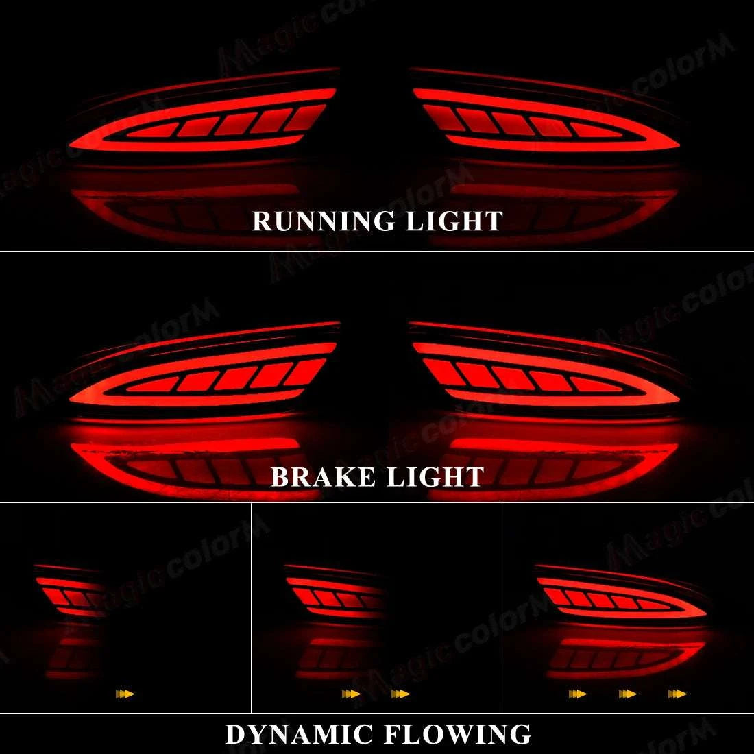Toyota Camry 2015–2016 LED Rear Bumper Lights Dynamic Turn Signal-