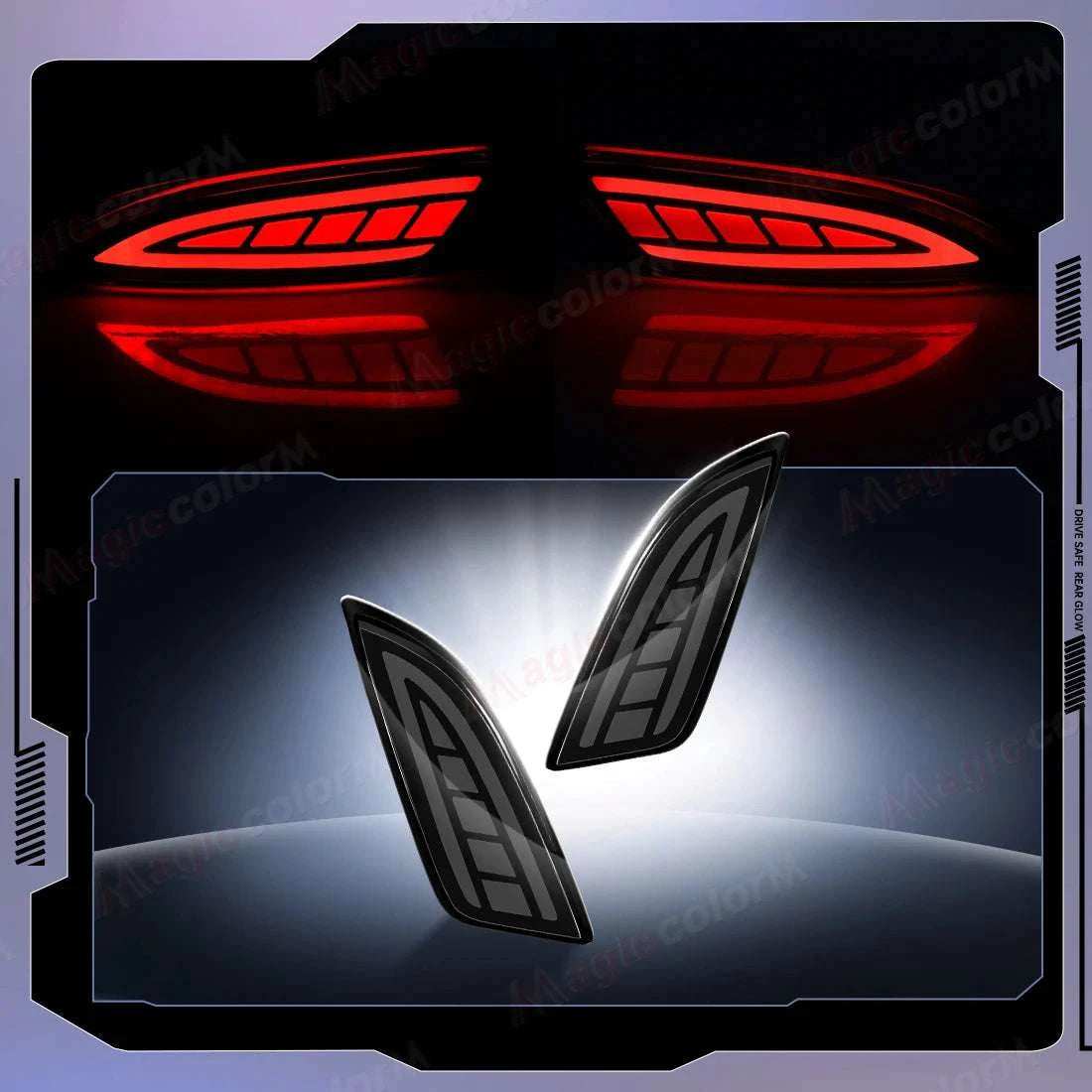 Toyota Camry 2015–2016 LED Rear Bumper Lights Dynamic Turn Signal-Red Lens / China Mainland