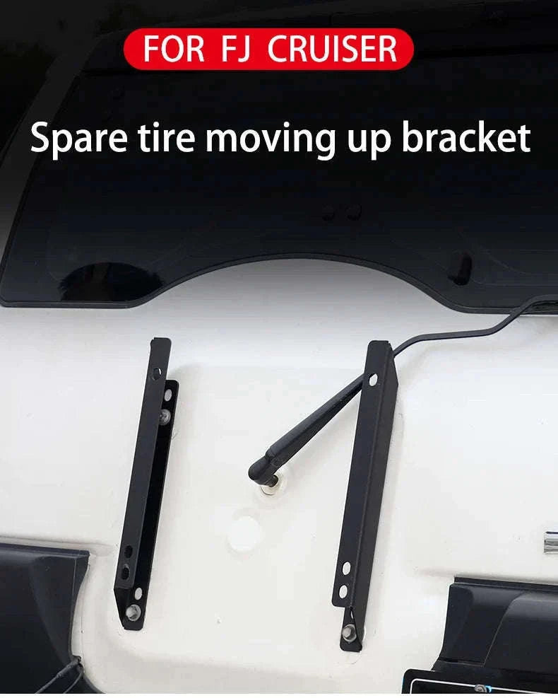 Toyota FJ Cruiser Spare Tire Move Up Bracket Off-Road Accessory-Black 2pc