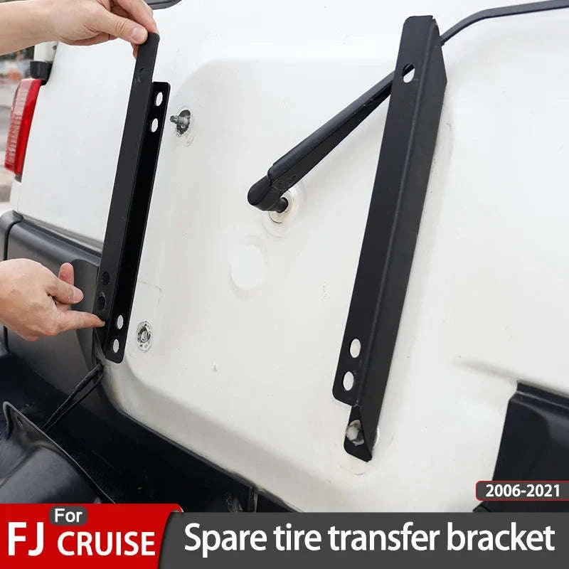 Toyota FJ Cruiser Spare Tire Move Up Bracket Off-Road Accessory-Black 2pc