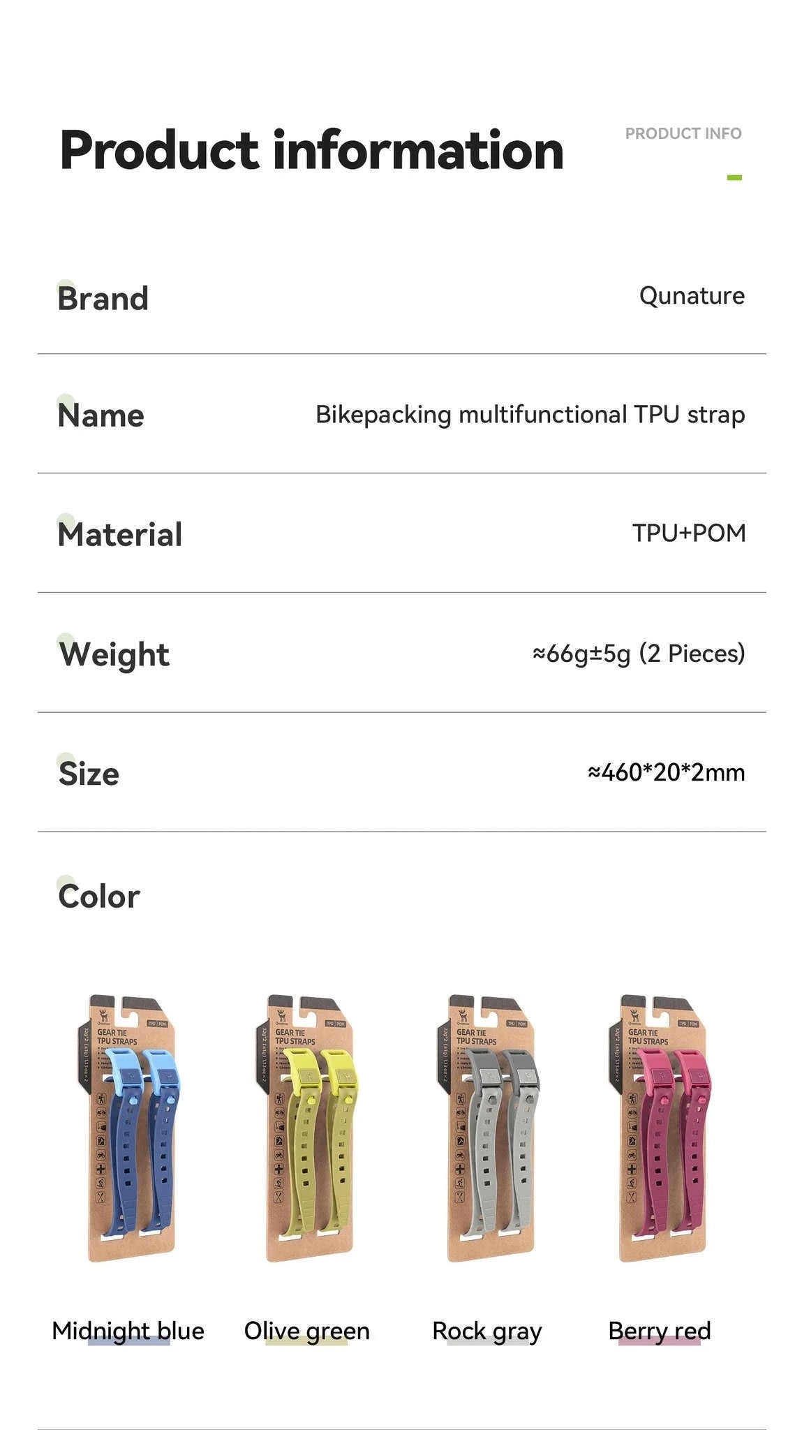 TPU Elastic Outdoor Binding Strap, 460mm Wrap-Around Hold-39003801