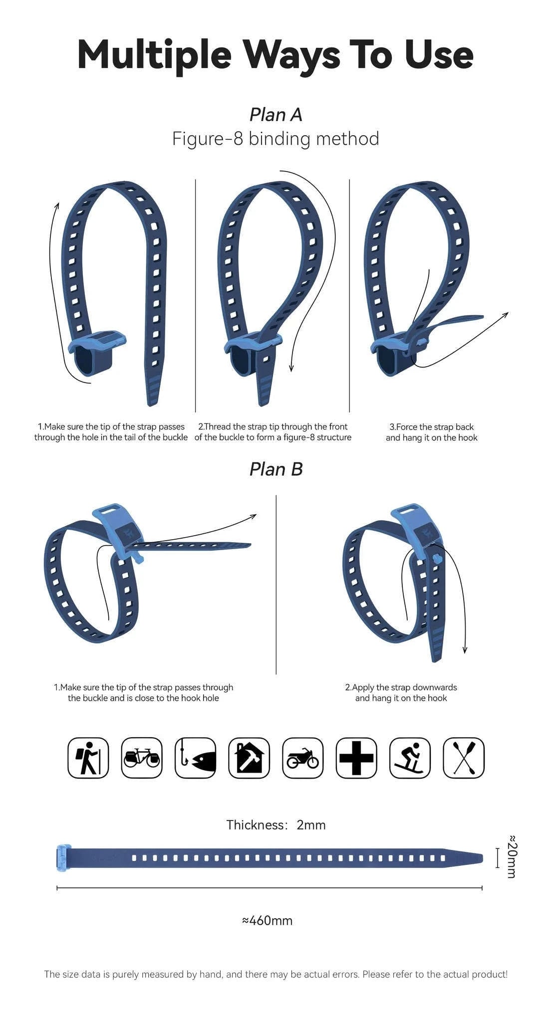 TPU Elastic Outdoor Binding Strap, 460mm Wrap-Around Hold-39003801
