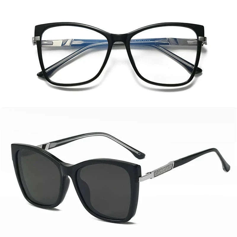 TR90 Magnetic Clip-On Sunglasses with Polarized Lenses-