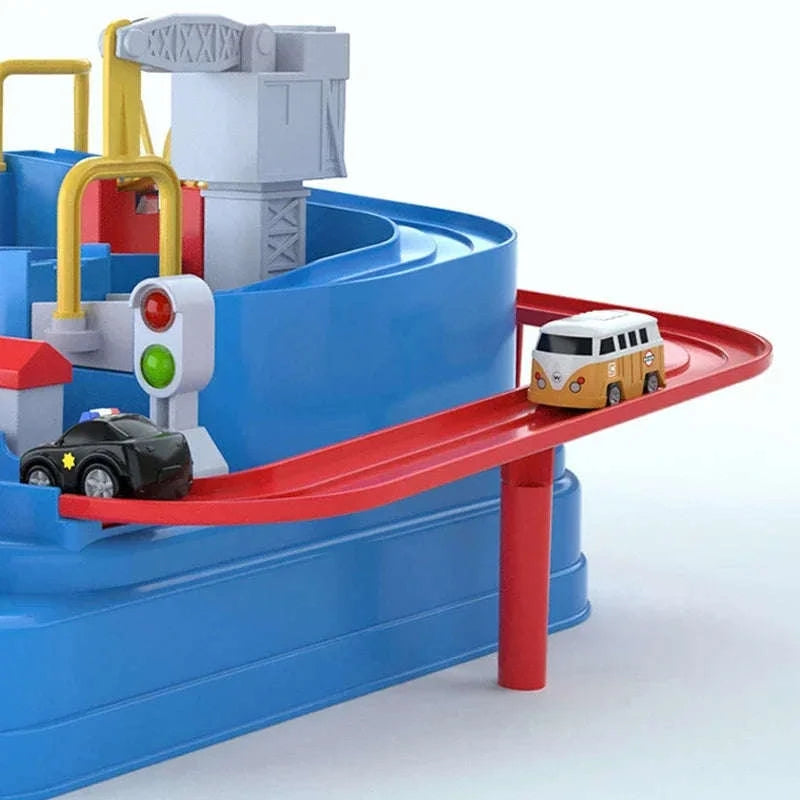 Track Car Adventure Game Educational Rail Toy Set-yellow-2-car