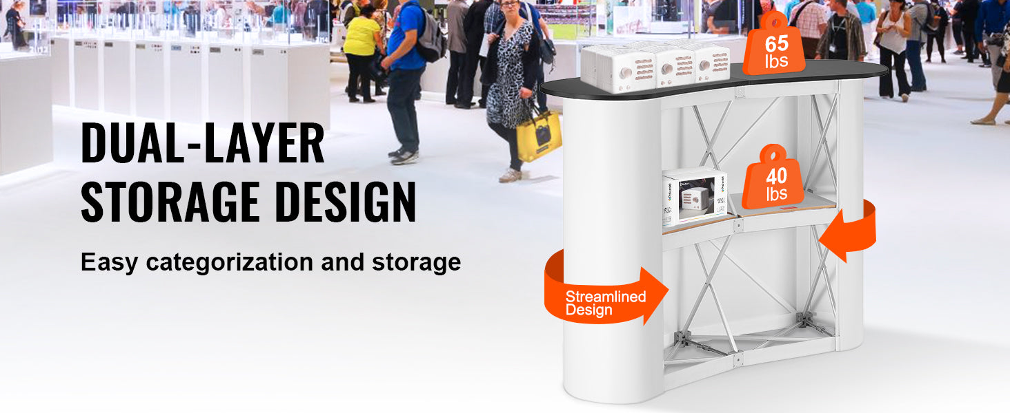 Portable Trade Show Counter Stand Foldable Podium Display Table
