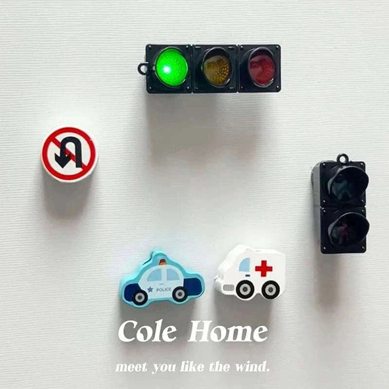Traffic Light Magnetic Fridge Stickers – Fun Decorative Magnet Set-pedestrian light