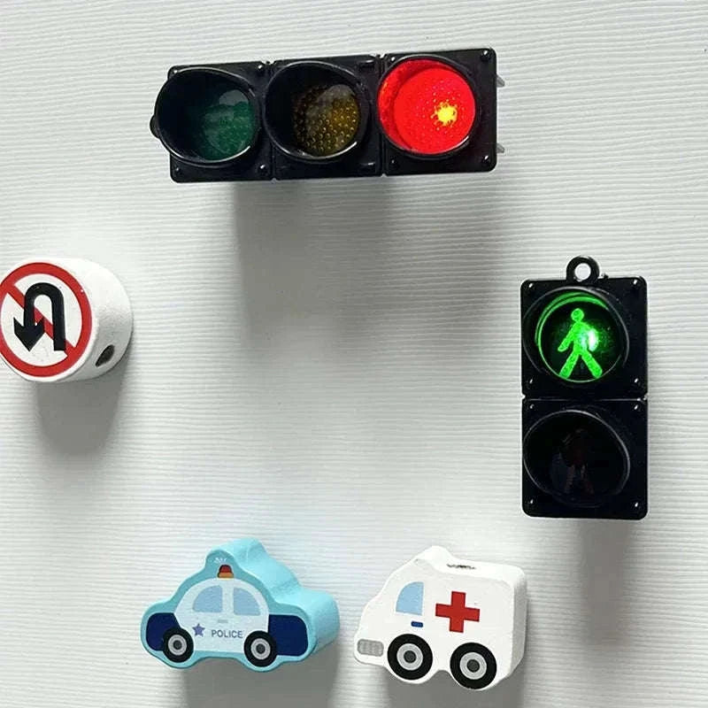 Traffic Light Magnetic Fridge Stickers – Fun Decorative Magnet Set-pedestrian light