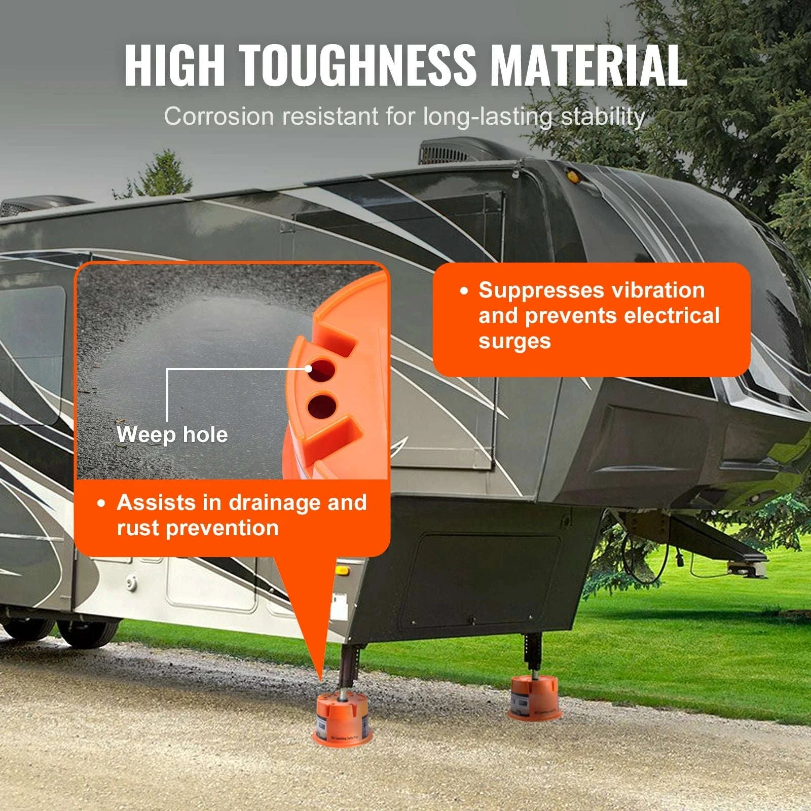 Trailer Jack Block 2000 lbs Capacity Polypropylene 2 Pack-8in / United States