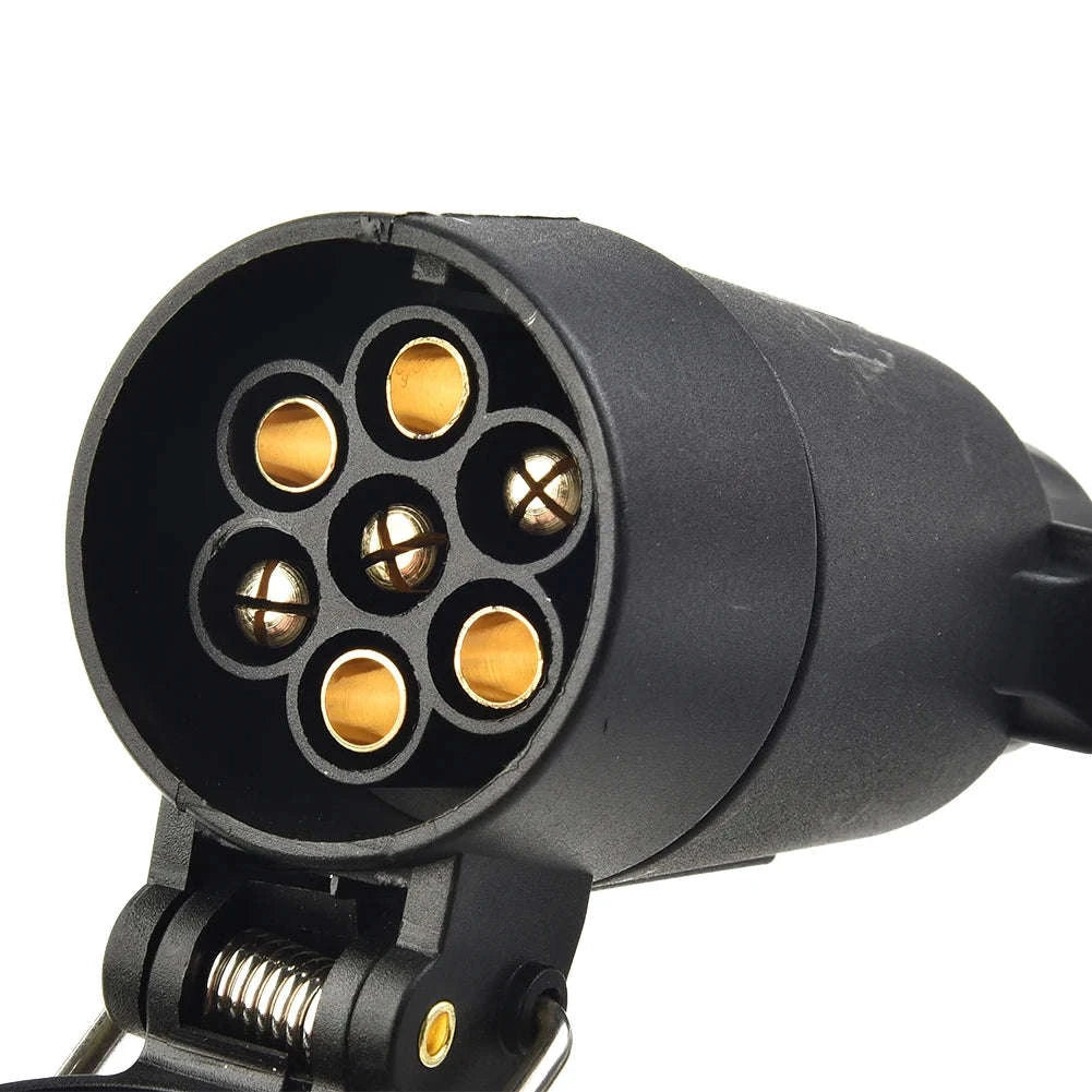 Trailer Light Converter 7-Pole RV Blade Socket to 7-Pin Round Plug-Default Title