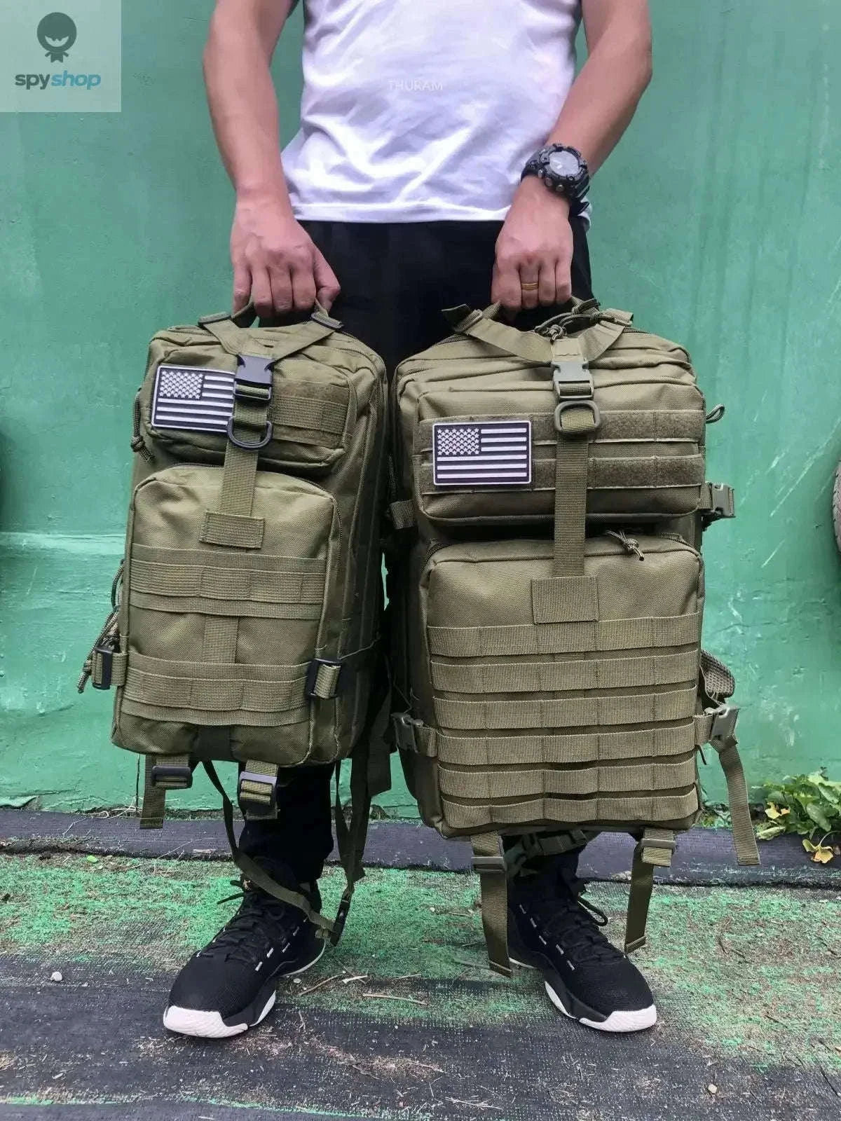 TrailForce Tactical Backpack Waterproof MOLLE Outdoor Pack-50L (Green)