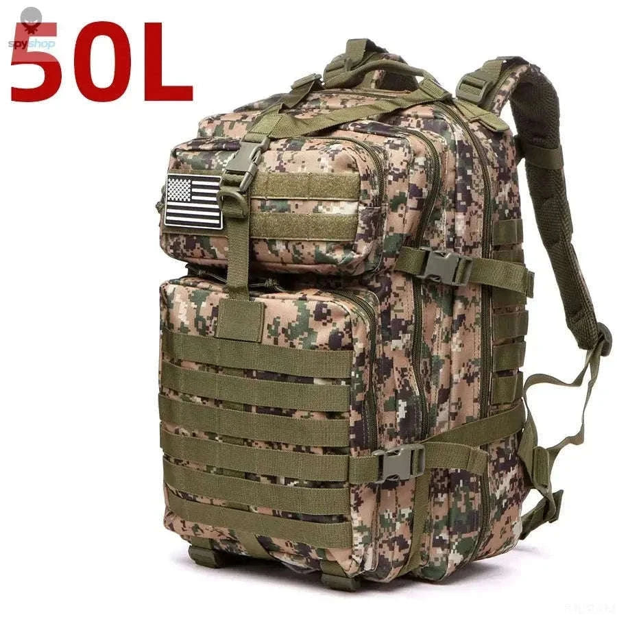 TrailForce Tactical Backpack Waterproof MOLLE Outdoor Pack-50L (Green)