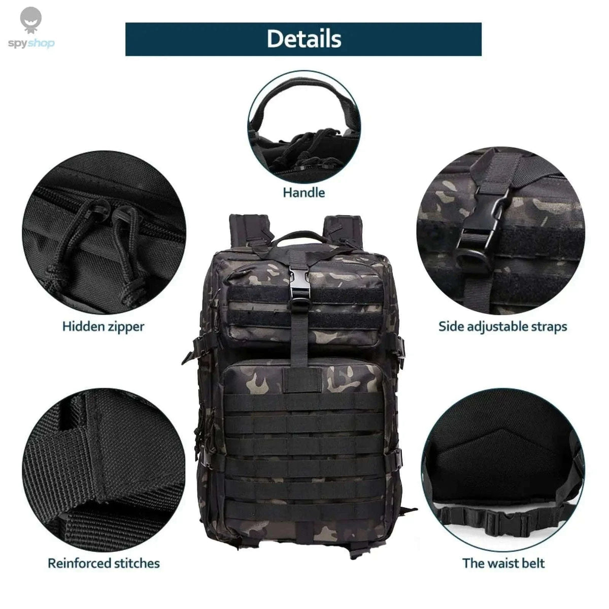 TrailForce Tactical Backpack Waterproof MOLLE Outdoor Pack-50L (Green)