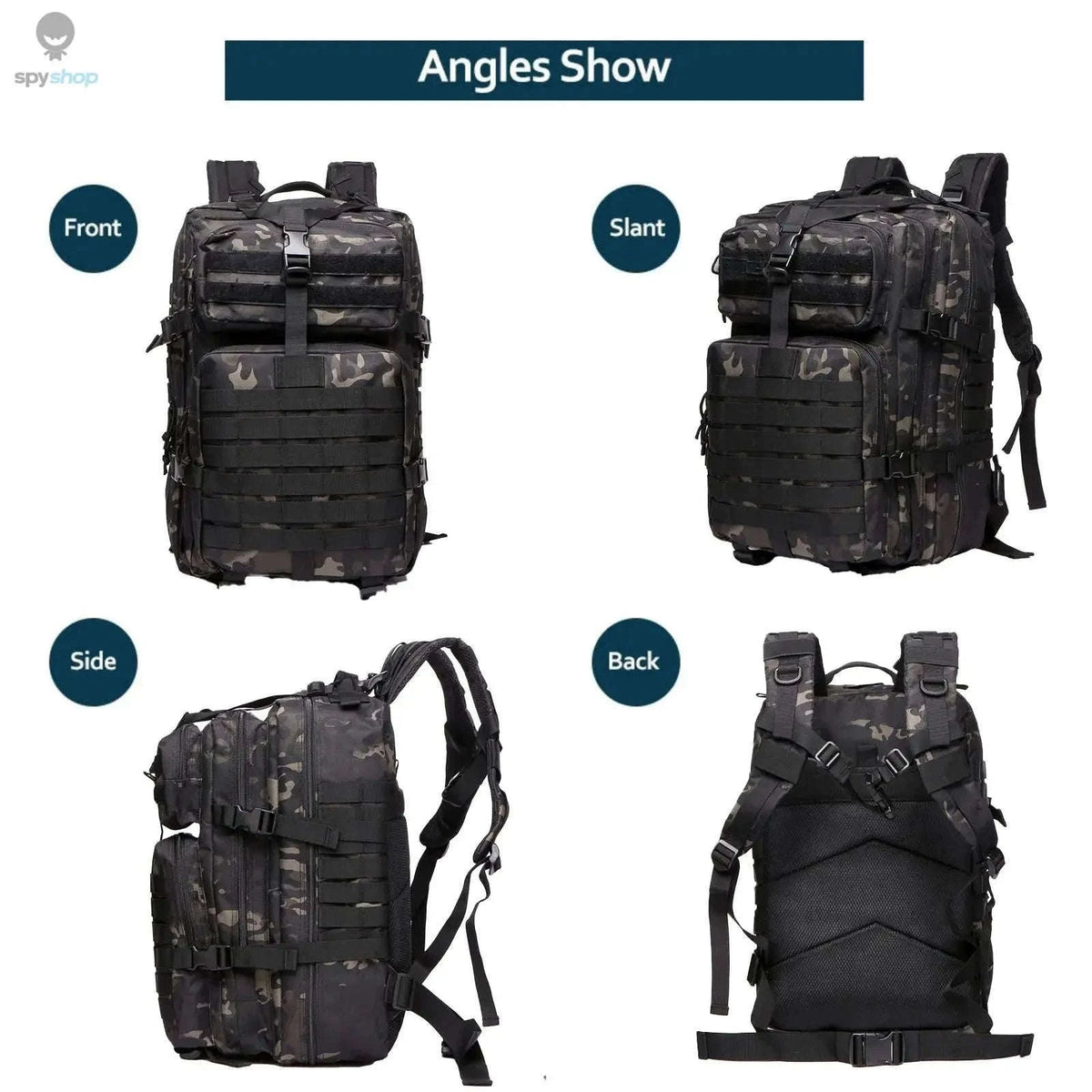 TrailForce Tactical Backpack Waterproof MOLLE Outdoor Pack-50L (Green)