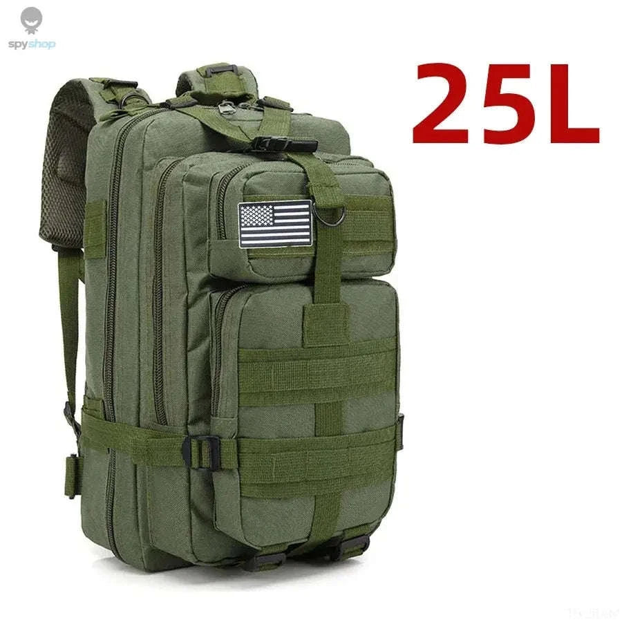 TrailForce Tactical Backpack – Waterproof, MOLLE‑Ready, 25L/50L Outdoor Pack-50L (Green)