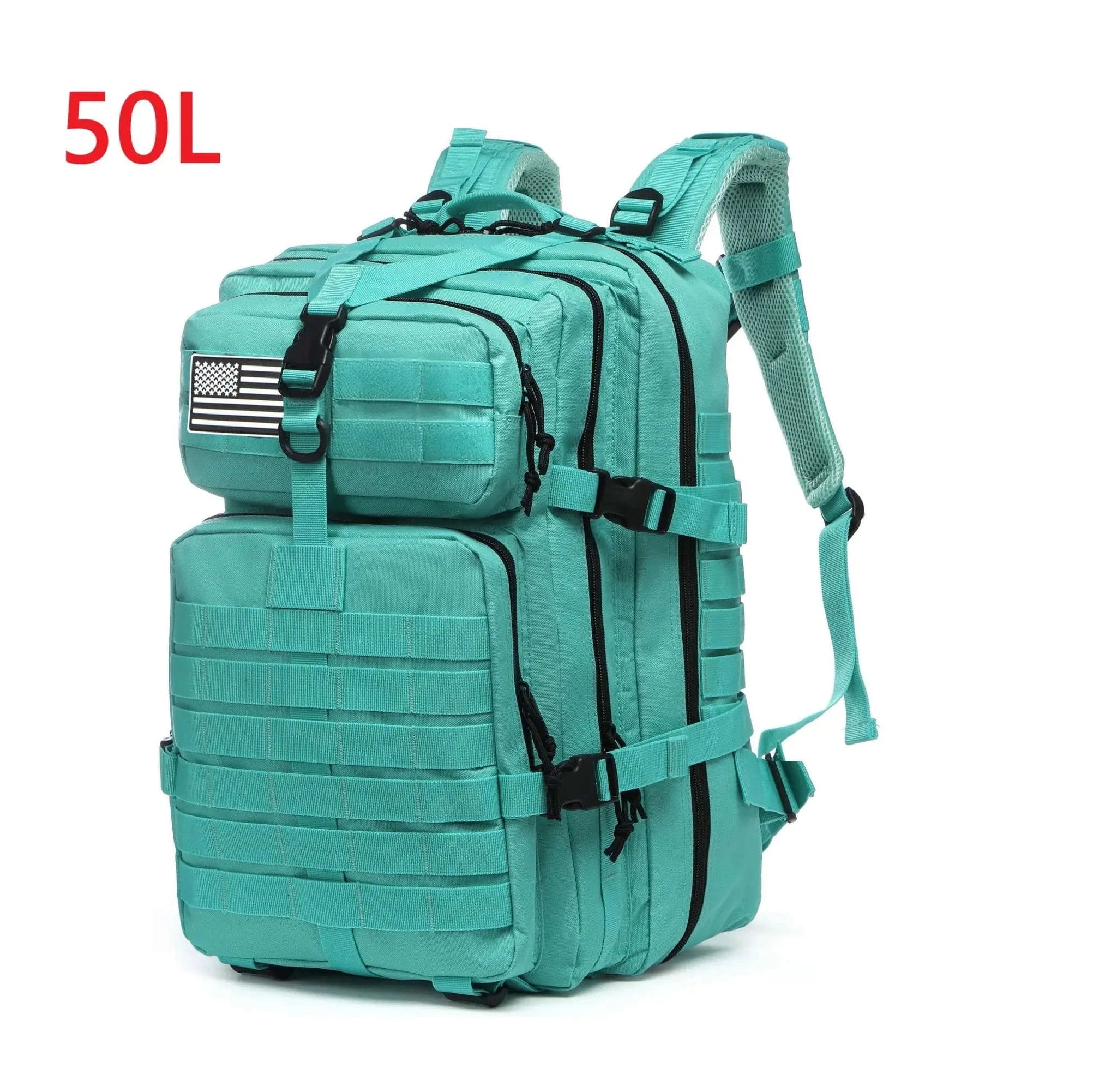 TrailForce Tactical Backpack – Waterproof, MOLLE‑Ready, 25L/50L Outdoor Pack-50L (Green)