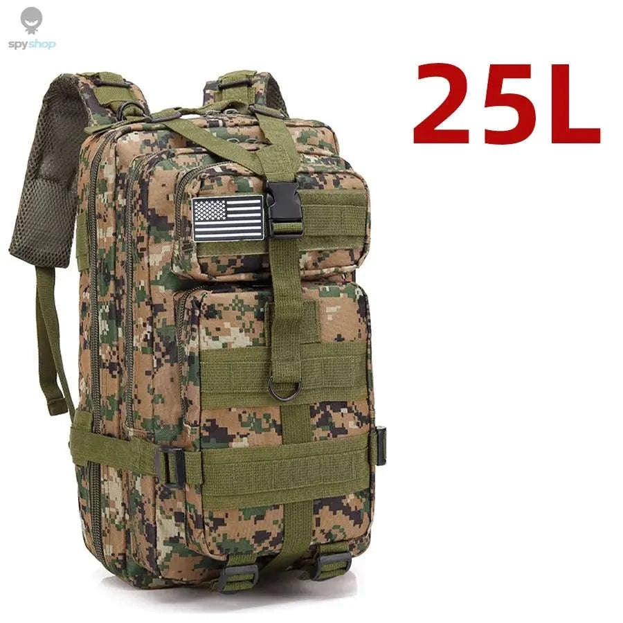 TrailForce Tactical Backpack – Waterproof, MOLLE‑Ready, 25L/50L Outdoor Pack-50L (Green)
