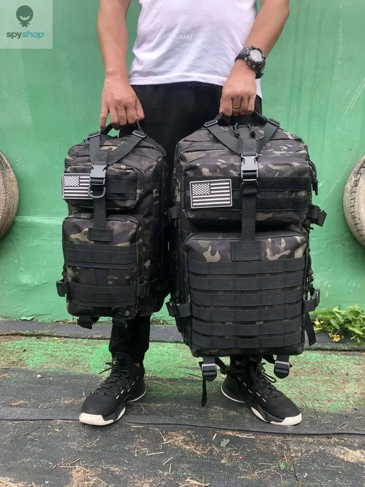 TrailForce Tactical Backpack – Waterproof, MOLLE‑Ready, 25L/50L Outdoor Pack-50L (Green)