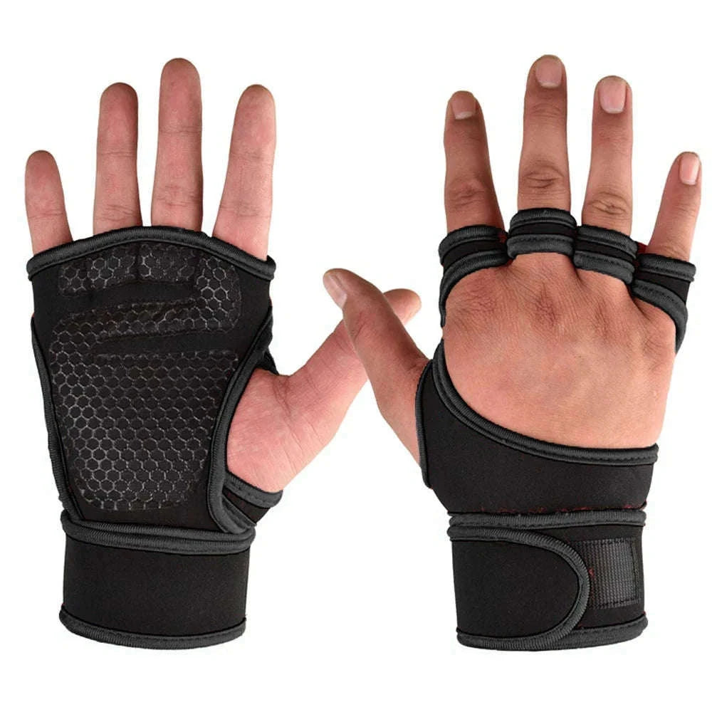 Training Sport Gloves for Weightlifting and Workout Support-A-Red / L