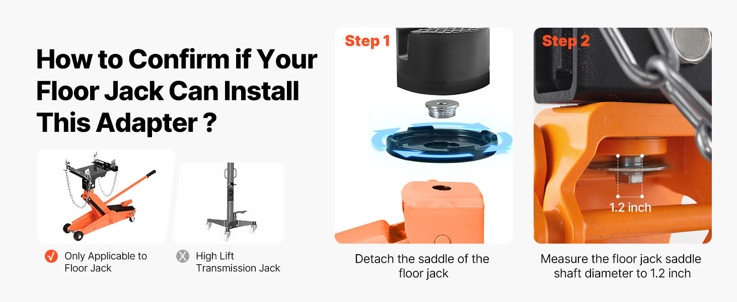 SucceBuy Transmission Jack Adapter 1100 lbs / 0.5 Ton Load Capacity Automotive Transmission Lift Adapter for Garage Repair Shop