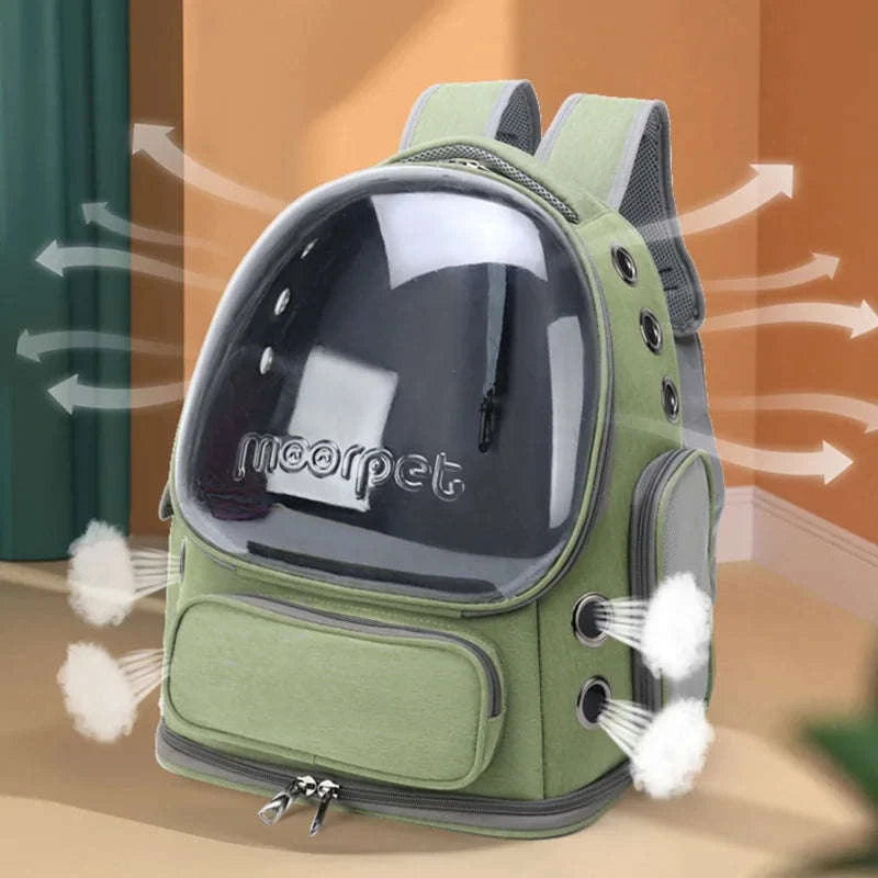 Transparent Pet Cat Carrier Backpack for Cats & Small Dogs-Grey