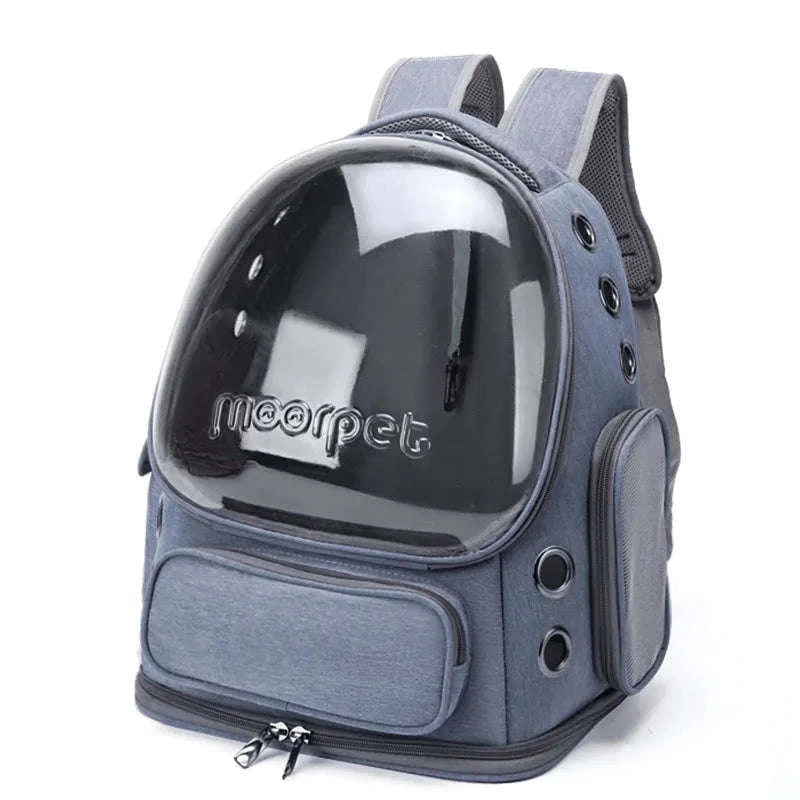 Transparent Pet Cat Carrier Backpack for Cats & Small Dogs-Grey