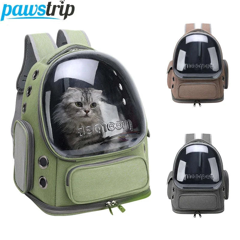 Transparent Pet Cat Carrier Backpack for Cats & Small Dogs-Grey