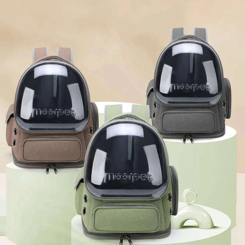 Transparent Pet Cat Carrier Backpack for Cats & Small Dogs-Grey