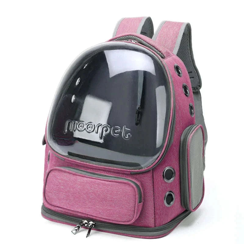 Transparent Pet Cat Carrier Backpack for Cats & Small Dogs-Grey