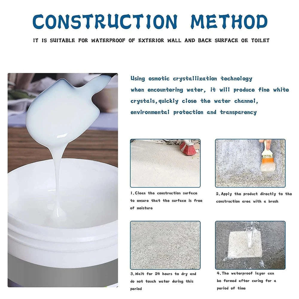 Transparent Waterproof Mastic Coating for Leak Repair-300G*1 / france