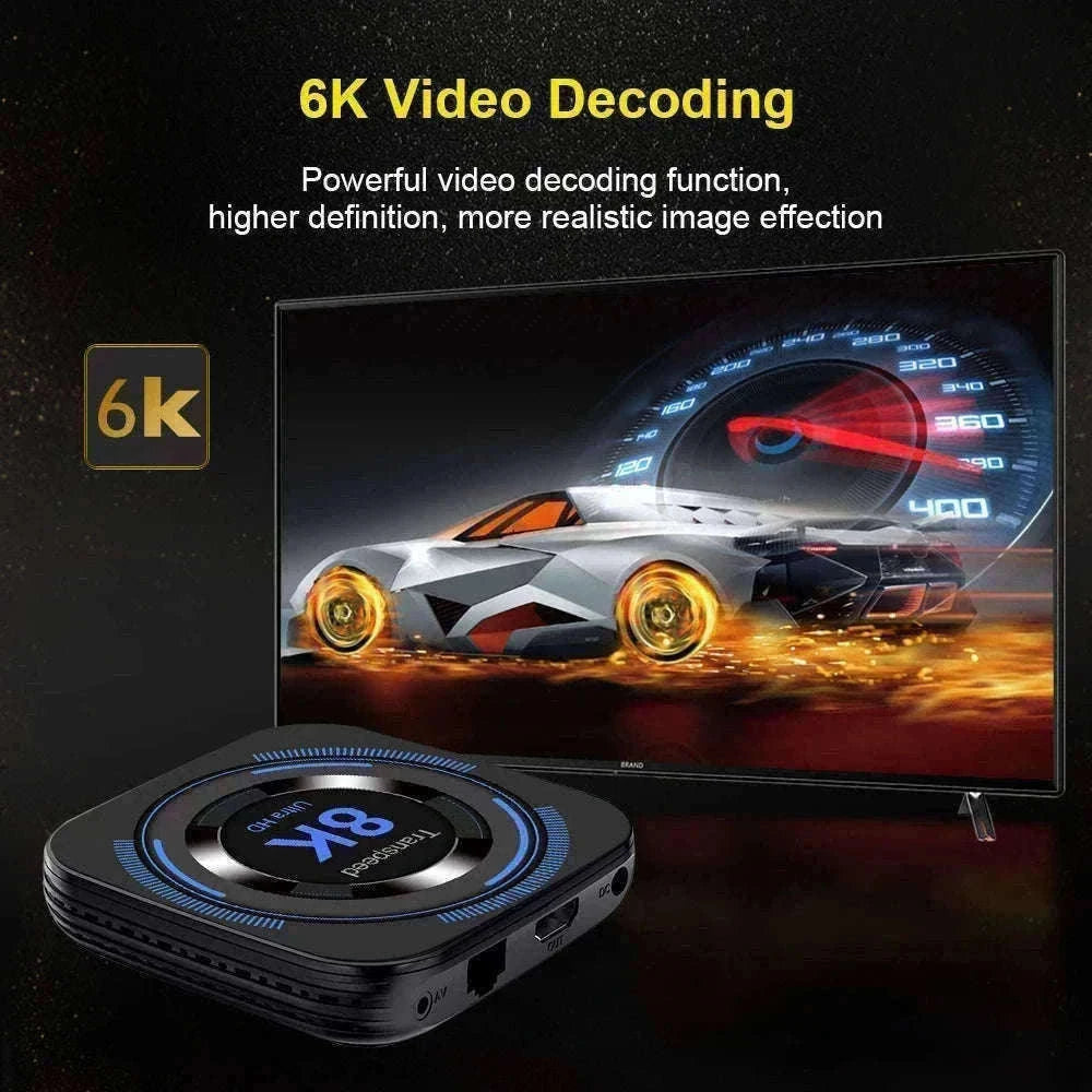 Transpeed Android 12 TV Box with 8K Playback-4G64G / EU Plug