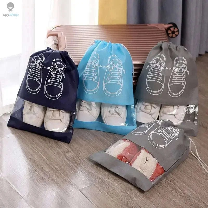 Travel Shoe Storage Bag Set – 5‑Pack Protective, Waterproof Travel Organizers-Grey 5pcs / 43.5x32cm
