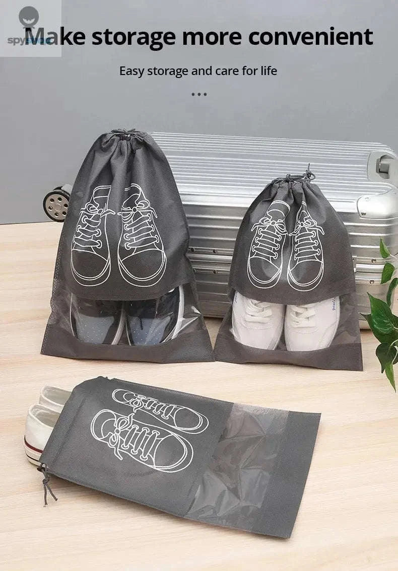 Travel Shoe Storage Bag Set – 5‑Pack Protective, Waterproof Travel Organizers-Grey 5pcs / 43.5x32cm