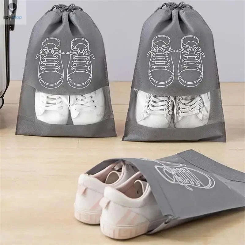 Travel Shoe Storage Bag Set – 5‑Pack Protective, Waterproof Travel Organizers-Grey 5pcs / 43.5x32cm