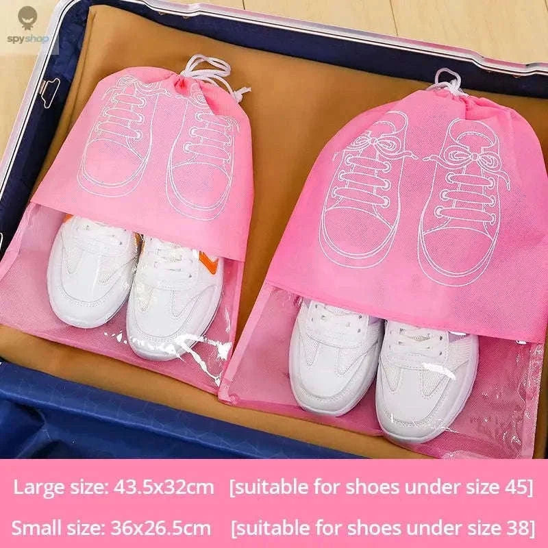 Travel Shoe Storage Bag Set 5-Pack Waterproof Organizers-Grey 5pcs / 43.5x32cm