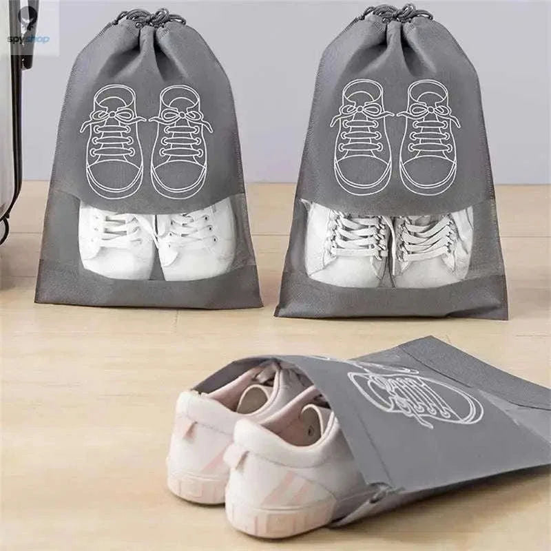 Travel Shoe Storage Bag Set 5-Pack Waterproof Organizers-Grey 5pcs / 43.5x32cm