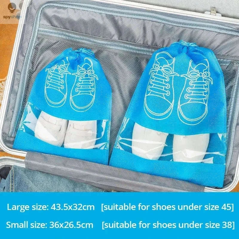 Travel Shoe Storage Bag Set 5-Pack Waterproof Organizers-Grey 5pcs / 43.5x32cm