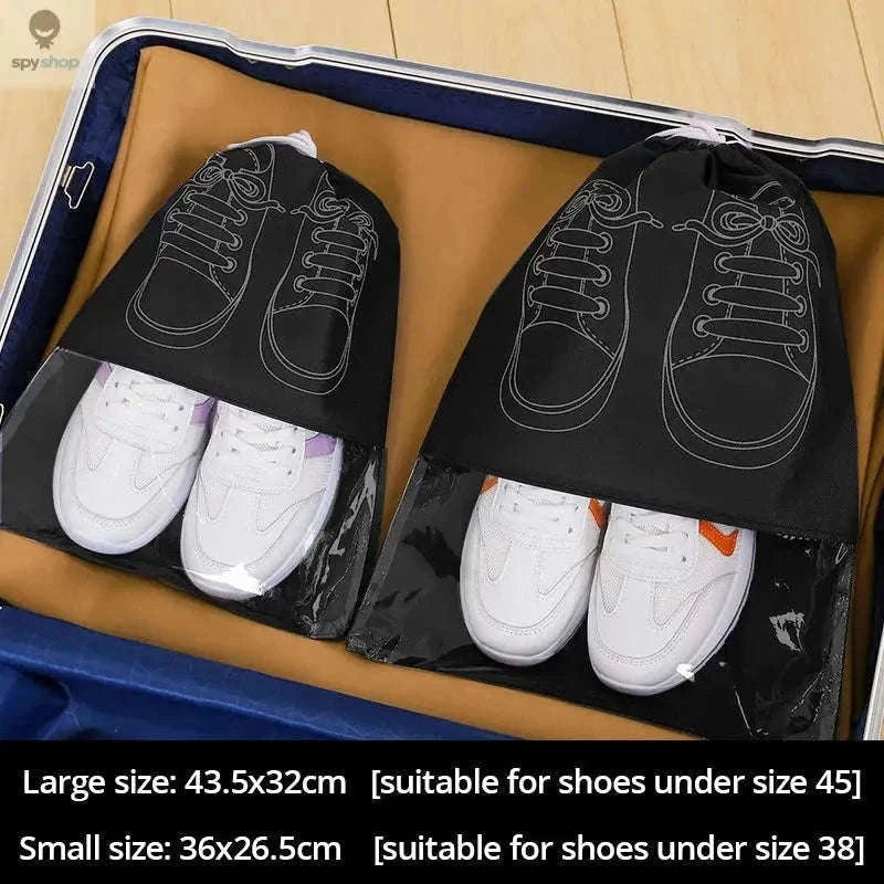 Travel Shoe Storage Bag Set 5-Pack Waterproof Organizers-Grey 5pcs / 43.5x32cm