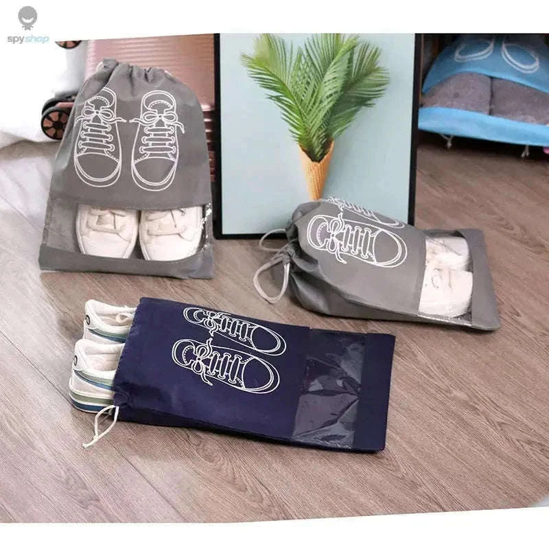 Travel Shoe Storage Bag Set 5-Pack Waterproof Organizers-Grey 5pcs / 43.5x32cm