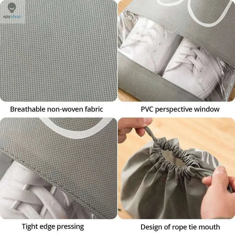 Travel Shoe Storage Bag Set 5-Pack Waterproof Organizers-Grey 5pcs / 43.5x32cm