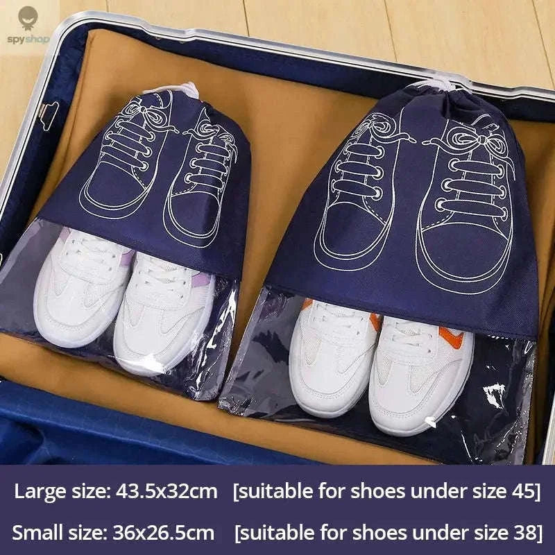 Travel Shoe Storage Bag Set 5-Pack Waterproof Organizers-Grey 5pcs / 43.5x32cm