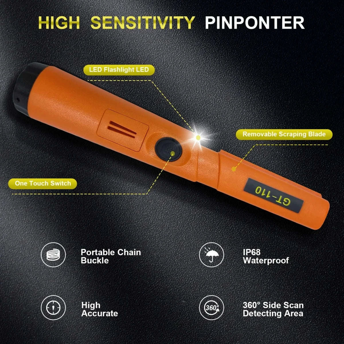 Treasure Hunter GT110 Handheld Metal Detector Pinpointer-GT110-Green