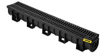 SucceBuy Drainage Trench Driveway Channel Drain With Plastic Grate 3-5 Pack HDPE Floor Drain Trench Drain Grate For Garden