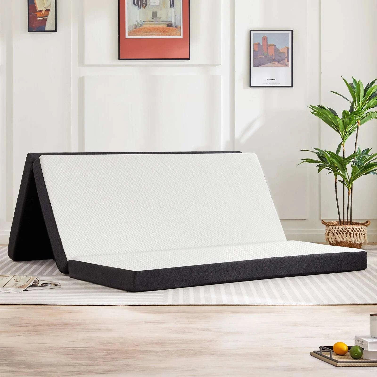 Tri-Fold Memory Foam Mattress with Washable Cover for Travel-3IN-FULL / United States