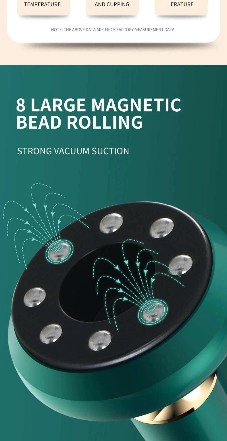 Tricolor Electric Massager GuaSha Vacuum Slimming Device-A12-12 Green