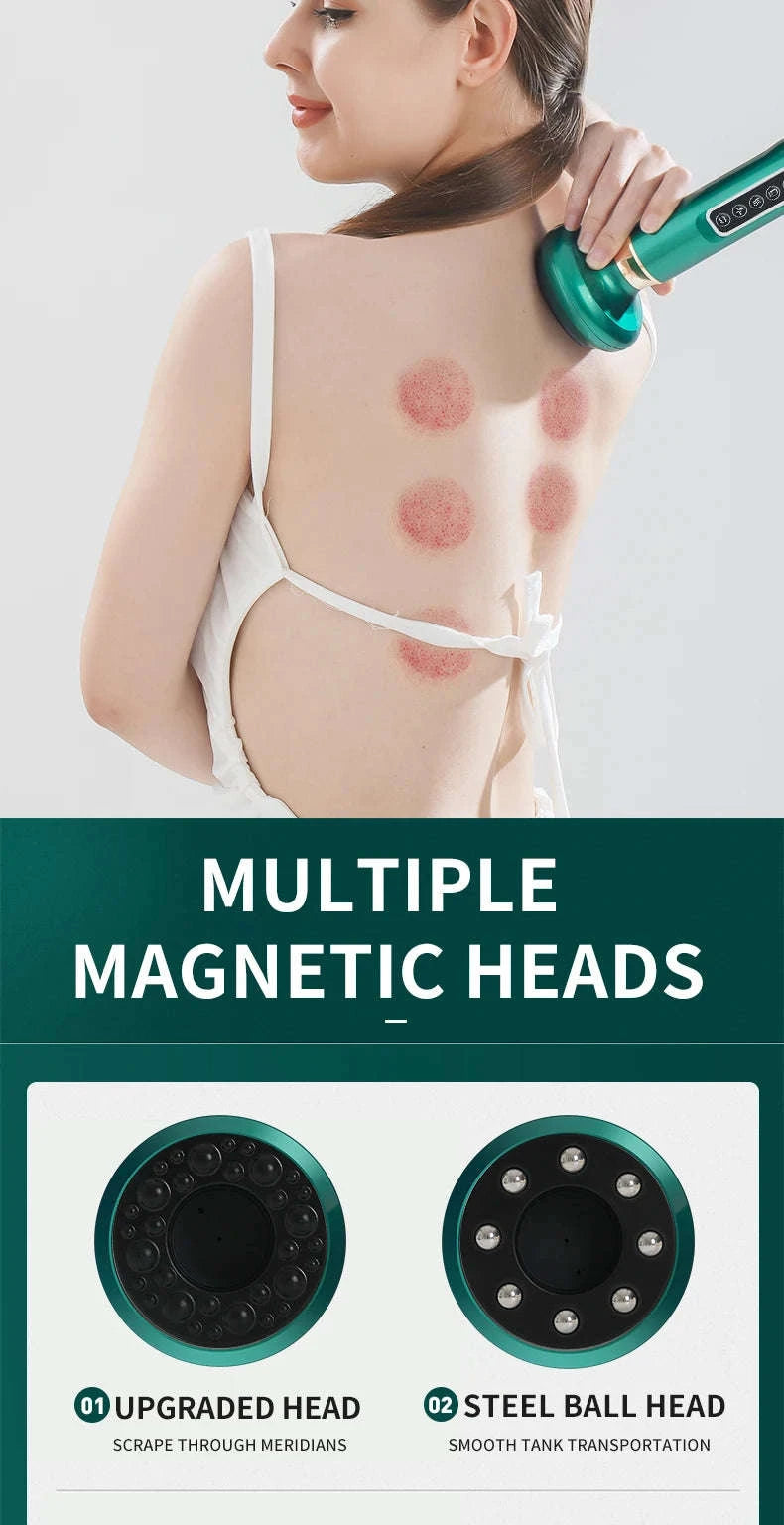 Tricolor Electric Massager GuaSha Vacuum Slimming Device-A12-12 Green