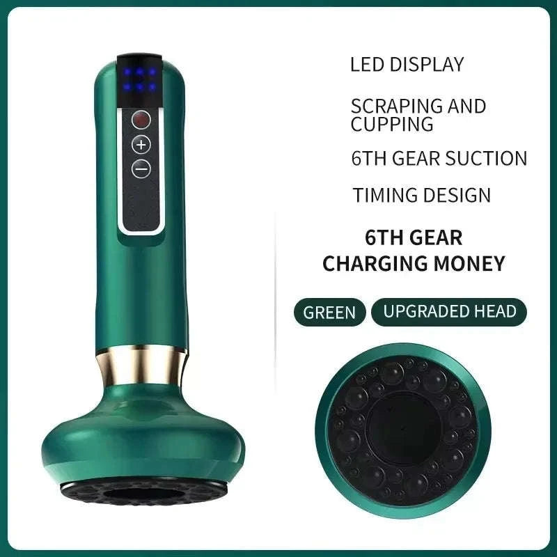 Tricolor Electric Massager GuaSha Vacuum Slimming Device-A12-12 Green