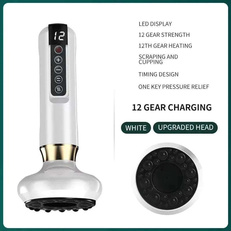 Tricolor Electric Massager GuaSha Vacuum Slimming Device-A12-12 Green