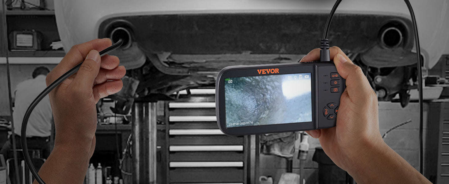 Triple Lens Borescope Camera 1080P with 4.5" Screen & 16.4ft Cable-france