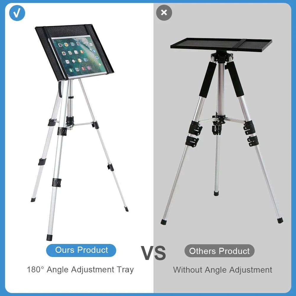 Tripod Projector Stand Foldable Laptop Stand with Adjustable Height-Silver / UNITED KINGDOM
